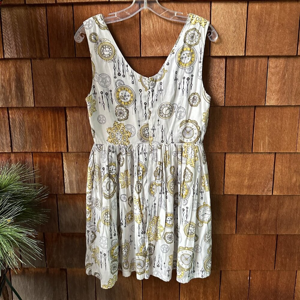 EUC Modcloth Bea & Dot Time is of the Elegance Clock Watch Print Dress in Large - Picture 5 of 11